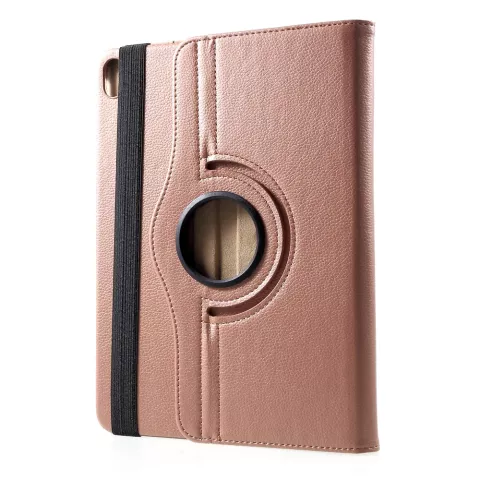 Support Rotatif De Couverture De Grain De Litchi En Cuir compatible avec iPad Pro 11 Pouces 2018 - Or Rose