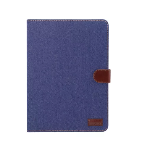 &Eacute;tui portefeuille pour iPad 2018 de 12,9 pouces avec texture de jeans - Bleu marron