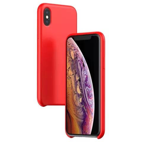 Coque en Silicone Liquide Baseus Original LSR Series pour iPhone X XS - Rouge