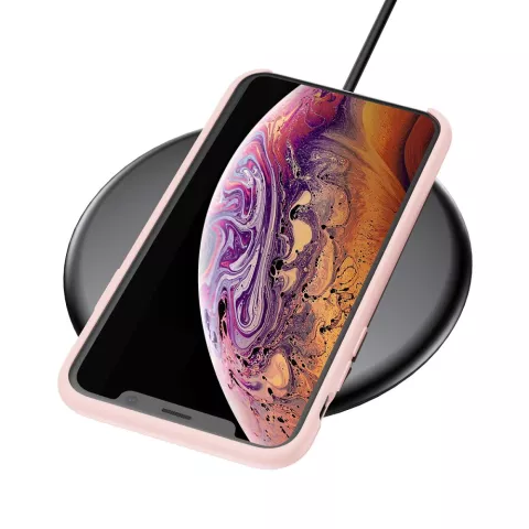 Coque en Silicone Liquide Baseus Original LSR Series pour iPhone X XS - Rose