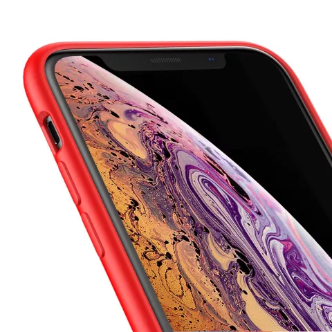 Coque en Silicone Liquide Baseus Original LSR Series pour iPhone XS Max - Rouge