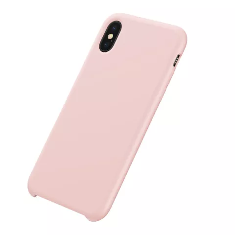 Coque en Silicone Liquide Baseus Original LSR Series pour iPhone XS Max - Rose