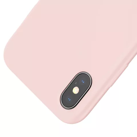 Coque en Silicone Liquide Baseus Original LSR Series pour iPhone XS Max - Rose