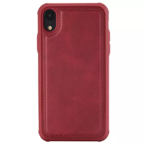 Housse en cuir rouge magn&eacute;tique pour iPhone XR - Rouge