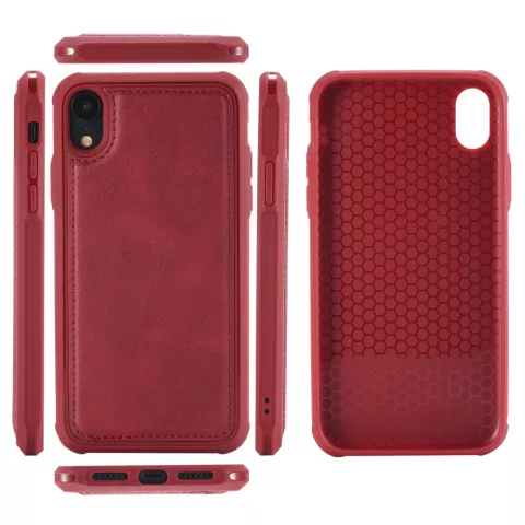 &Eacute;tui en cuir rouge magn&eacute;tique compatible avec iPhone XR - Rouge