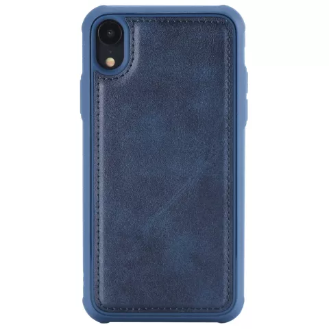 Housse en cuir magn&eacute;tique bleu pour iPhone XR - Bleu