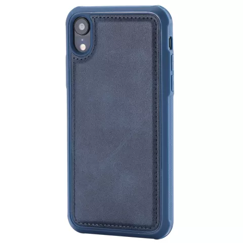Housse en cuir magn&eacute;tique bleu pour iPhone XR - Bleu