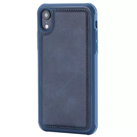 &Eacute;tui en cuir bleu magn&eacute;tique compatible avec iPhone XR - Bleu