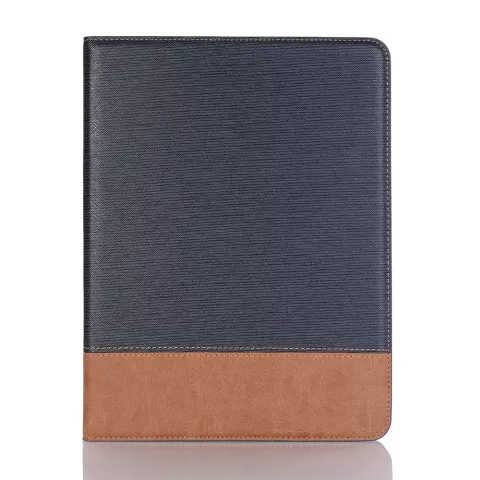 Housse iPad Pro 11 pouces 2018 en cuir synth&eacute;tique &agrave; nervures - Bleu marron