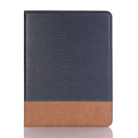 Structure nervur&eacute;e en simili cuir compatible avec la housse iPad Pro 11 pouces 2018 - Bleu Marron