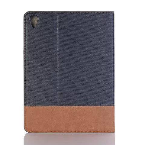 Structure nervur&eacute;e en simili cuir compatible avec la housse iPad Pro 11 pouces 2018 - Bleu Marron