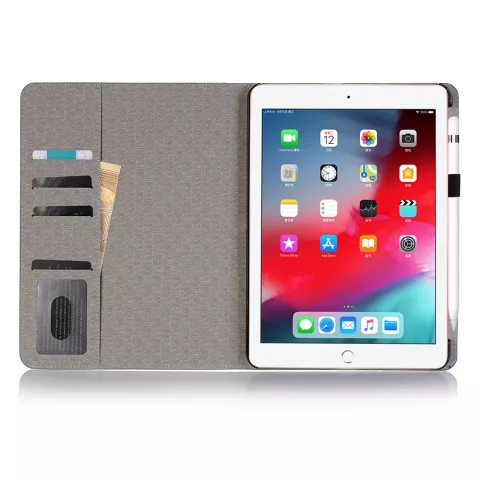 Structure nervur&eacute;e en simili cuir compatible avec la housse iPad Pro 11 pouces 2018 - Bleu Marron