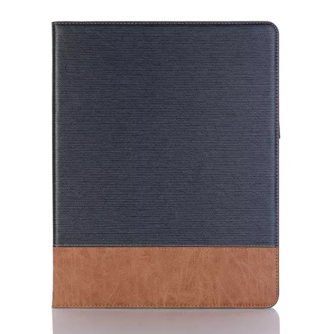 Cuir De Texture Nervur&eacute;e En Tissu compatible avec iPad Pro 12,9 Pouces (2018 2020 2021 2022) Portefeuille De Portefeuille De Portefeuille - Bleu Marron