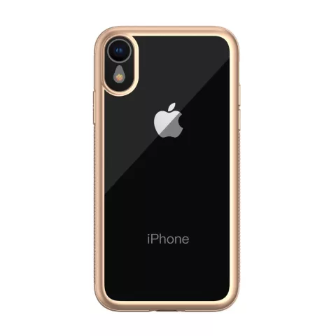 Coque transparente LEEU Design Gold compatible avec iPhone XR - Or