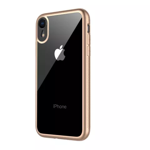 Coque transparente LEEU Design Gold compatible avec iPhone XR - Or