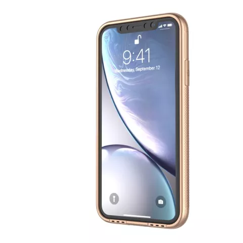 Coque transparente LEEU Design Gold compatible avec iPhone XR - Or