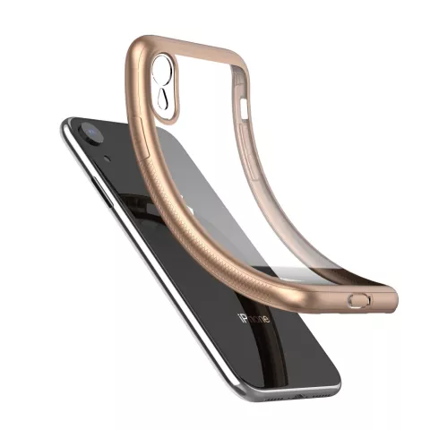 Coque transparente LEEU Design Gold compatible avec iPhone XR - Or