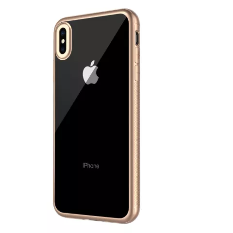 LEEU Design Gold compatible avec la coque hybride en silicone TPU compatible avec iPhone XS Max - Or Transparent