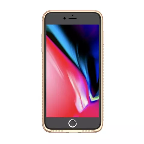 Coque TPU transparente LEEU Design Gold compatible avec iPhone 7 Plus 8 Plus - Or