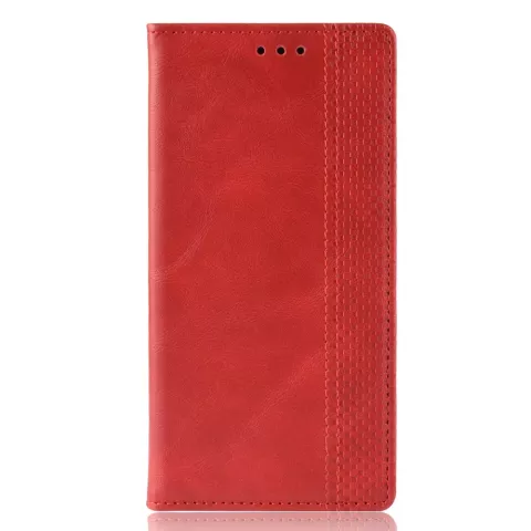 Etui en similicuir style portefeuille vintage pour iPhone XS Max - Rouge