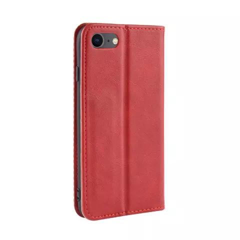 &Eacute;tui en cuir rouge vintage pour iPhone 7 8 SE 2020 SE 2022 - Rouge