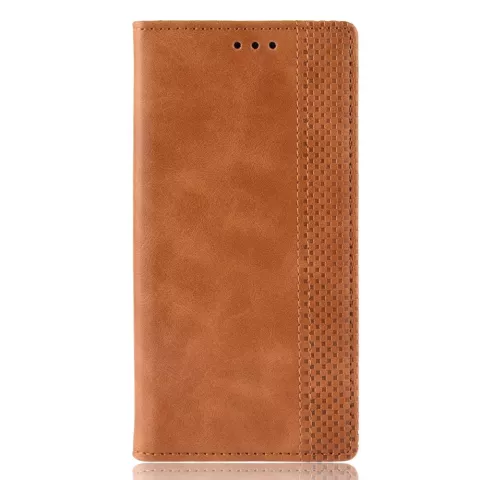 &Eacute;tui portefeuille en simili cuir vintage compatible avec iPhone XR - &Eacute;tui marron