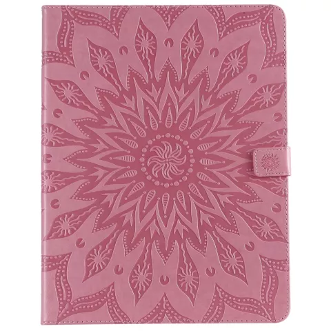 &Eacute;tui portefeuille en cuir pour iPad Pro 12,9 pouces 2018 avec impression tournesol - Rose