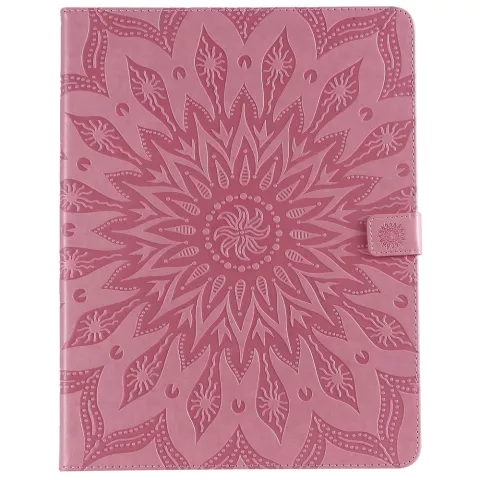 Cuir compatible avec iPad Pro 12,9 Pouces 2018 Couverture De Cas Portefeuille D&#039;impression De Tournesol - Rose