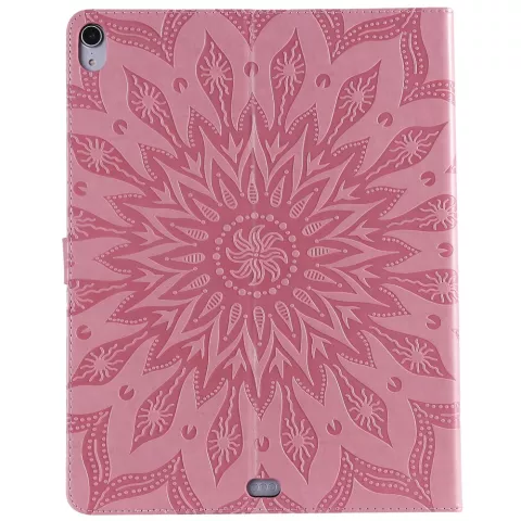Cuir compatible avec iPad Pro 12,9 Pouces 2018 Couverture De Cas Portefeuille D&#039;impression De Tournesol - Rose