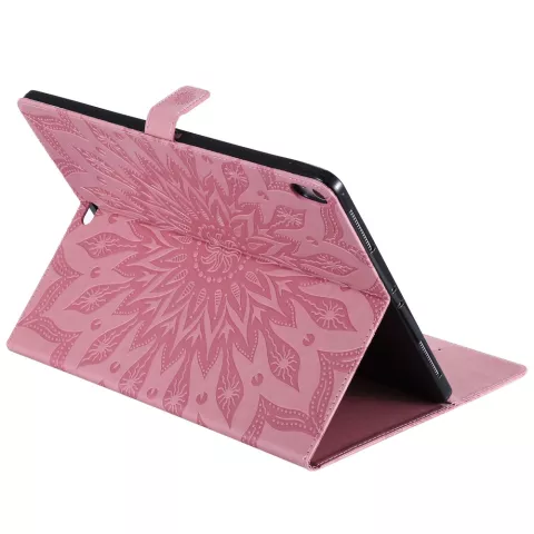 Cuir compatible avec iPad Pro 12,9 Pouces 2018 Couverture De Cas Portefeuille D&#039;impression De Tournesol - Rose