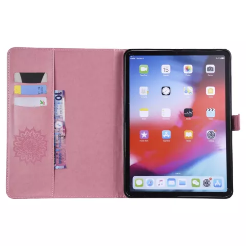 Cuir De Tournesol compatible avec iPad Pro 11 Pouces 2018 Portefeuille De Couverture De Cas - Rose