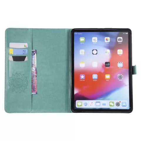 &Eacute;tui portefeuille en cuir de tournesol pour iPad Pro 11 pouces 2018 - Vert