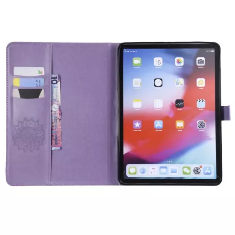 Cuir De Tournesol compatible avec iPad Pro 11 Pouces 2018 Portefeuille De Couverture De Cas - Violet