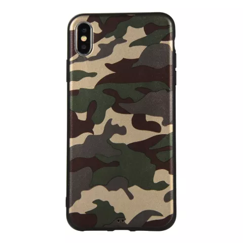 Coque Camouflage TPU Camo Army compatible avec iPhone XS Max - Vert Arm&eacute;e