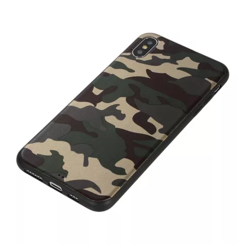Coque Camouflage TPU Camo Army compatible avec iPhone XS Max - Vert Arm&eacute;e