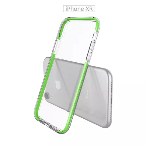 Coque de protection &agrave; bord color&eacute; compatible avec iPhone XR Case TPE TPU Back Cover - Vert