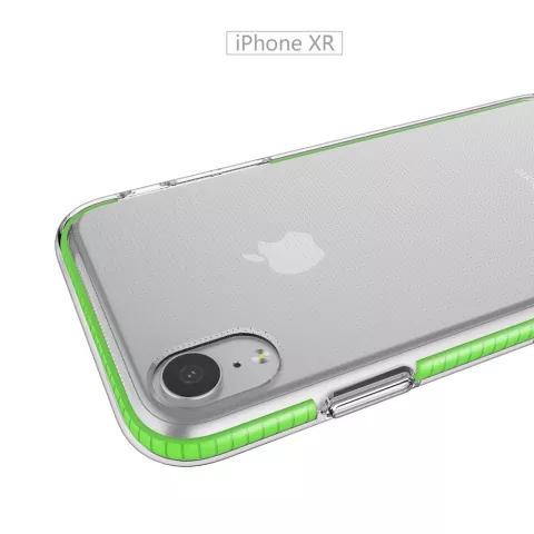 Coque de protection &agrave; bord color&eacute; compatible avec iPhone XR Case TPE TPU Back Cover - Vert