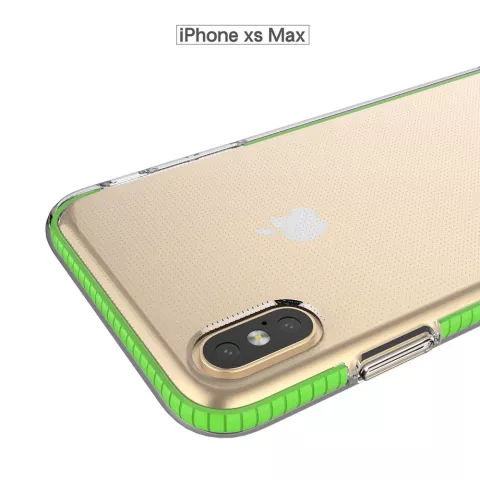Coque de protection &agrave; bord color&eacute; compatible avec iPhone XS Max Case TPE TPU Back Cover - Vert
