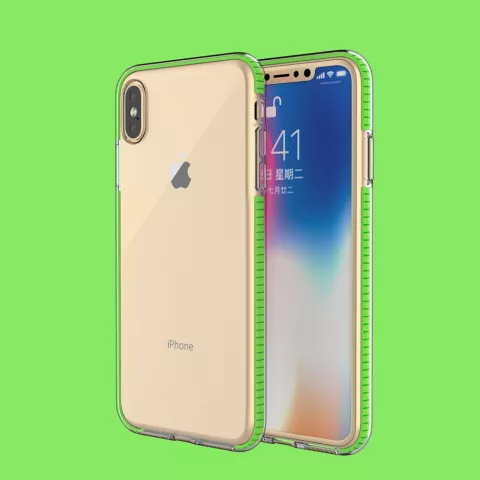 Coque de protection &agrave; bord color&eacute; compatible avec iPhone XS Max Case TPE TPU Back Cover - Vert
