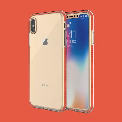 Coque de protection &agrave; bord color&eacute; compatible avec iPhone XS Max Case TPE TPU Back Cover - Orange