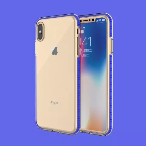 Coque de protection &agrave; bord color&eacute; compatible avec iPhone XS Max Case TPE TPU Back Cover - Bleu