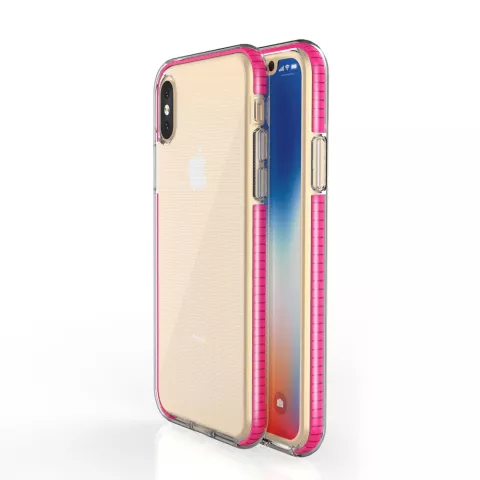 Coque de protection color&eacute;e pour iPhone X XS Coque TPE TPU - Rose