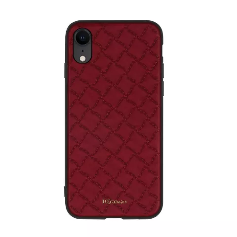 DZGOGO Yago Series Case Grille de couture en cuir PU compatible avec iPhone XR - Rouge