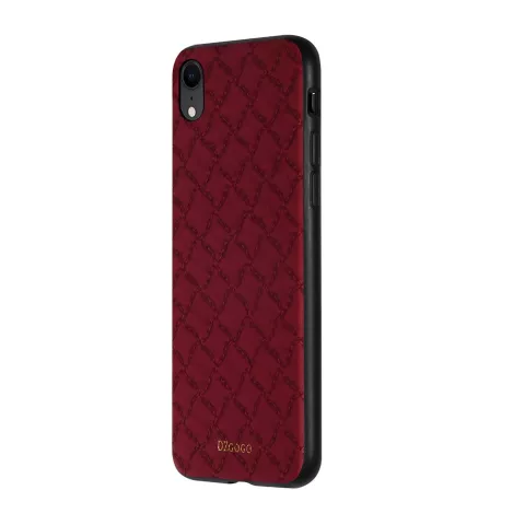 DZGOGO Yago Series Case Grille de couture en cuir PU compatible avec iPhone XR - Rouge
