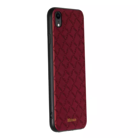 DZGOGO Yago Series Case Grille de couture en cuir PU compatible avec iPhone XR - Rouge