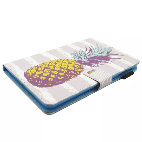 &Eacute;tui &agrave; rabat en ananas pour ananas Housse en cuir pour iPad mini 1 2 3 4 5 - Rose clair Blanc
