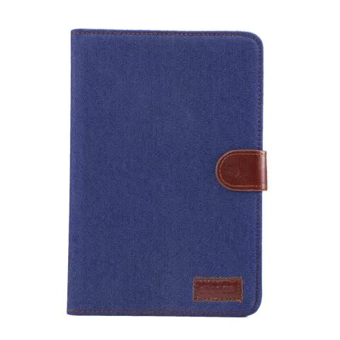 &Eacute;tui &agrave; rabat en jean pour jean &Eacute;tui &agrave; rabat en cuir pour iPad mini 4 5 - Marron bleu