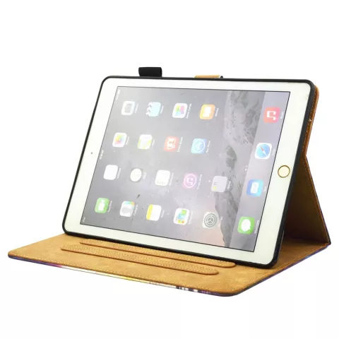 Housse en cuir &agrave; rabat en plumes Dreamcatcher compatible avec iPad mini 1 2 3 4 5 - Rose