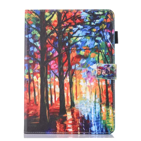 Couverture De Protection En Cuir De Peinture Artistique Foresti&egrave;re compatible avec iPad Mini 1 2 3 4 5 - Color&eacute;