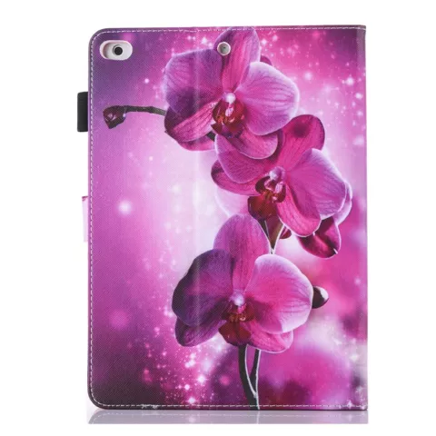 Housse en cuir &agrave; rabat de fleur d&#039;orchid&eacute;e compatible avec iPad mini 1 2 3 4 5 - Rose pourpre